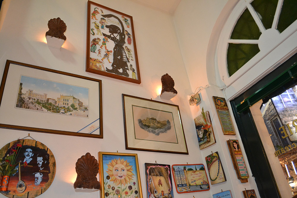 Athenian scenes hung from floor to ceiling