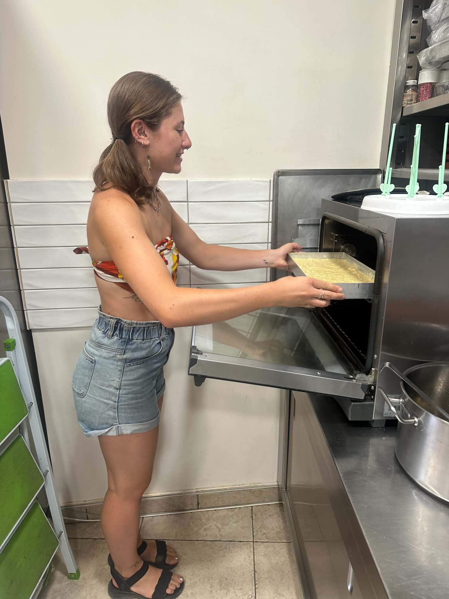 Putting in the oven